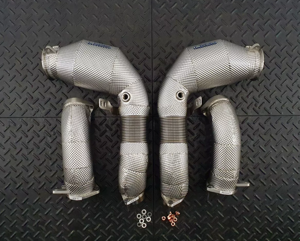 RedStar Exhaust Приемные трубы (Downpipes) спорт-кат GESI Gen2 127мм с термозащитой BMW M5 G90 / G99 RS.G90M5.DP.GESI