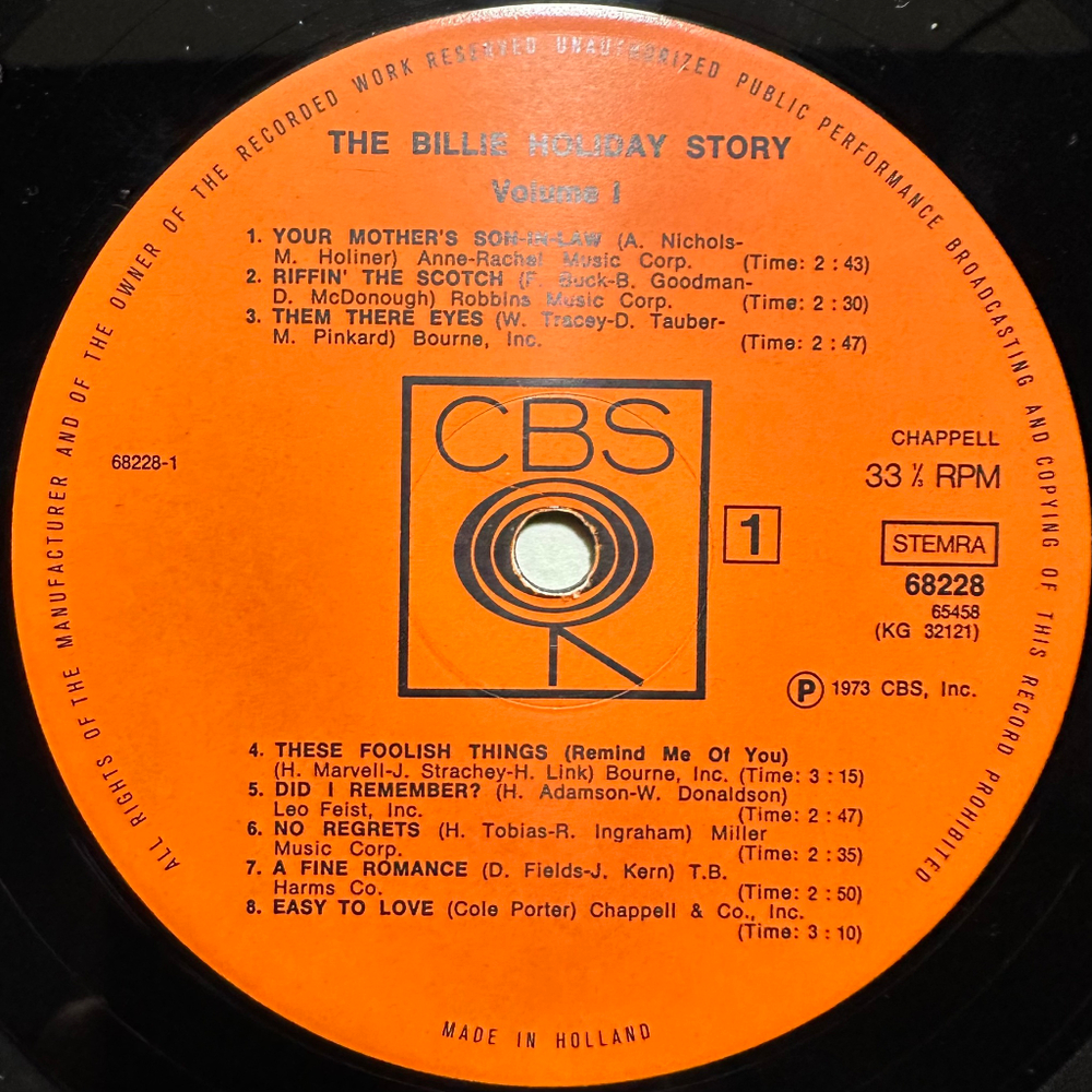 Billie Holiday - The Billie Holiday Story Volume I 2LP (Голландия 1973г.)