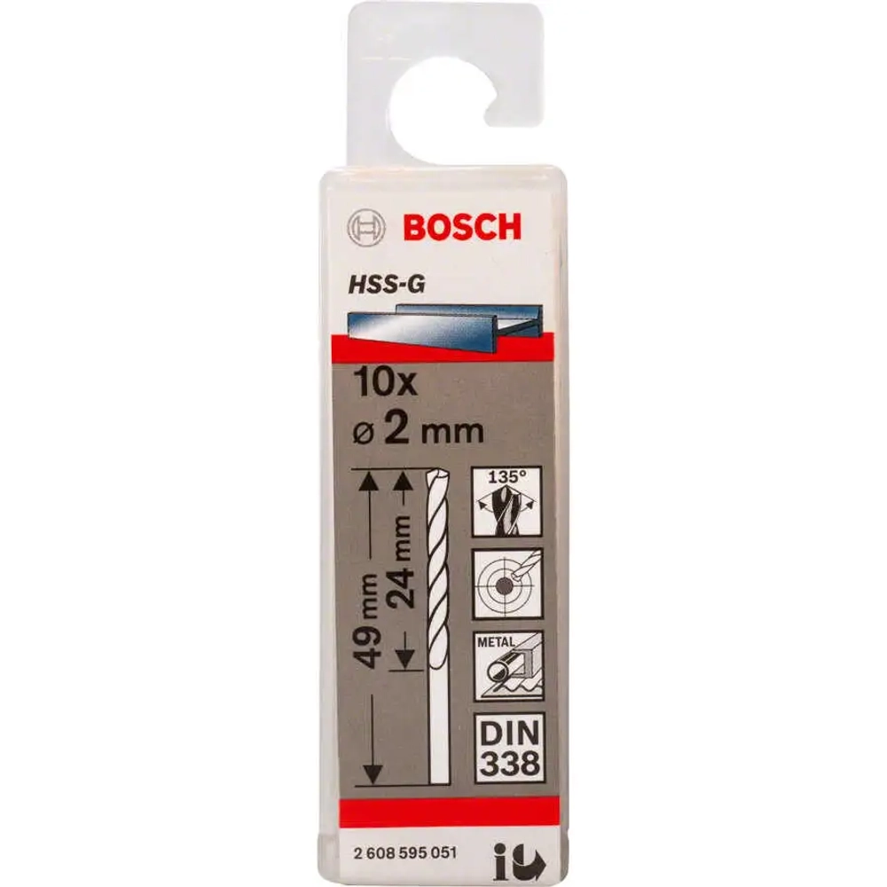 Сверло по металлу HSS-G 2 мм BOSCH 2608595051