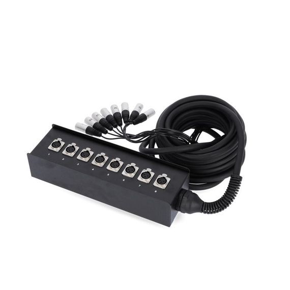 Adam Hall K 8 C 10 - мультикор со стейдж-боксом, 8 x XLR возврат, 8 x 0.314 мм2, 10 м