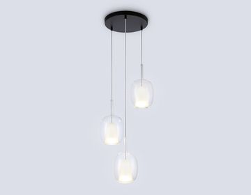 Подвесной светильник 3*Е27 LH11151/3 BK/WH/CL чёрный/белый/прозрачный High Light Modern Ambrella