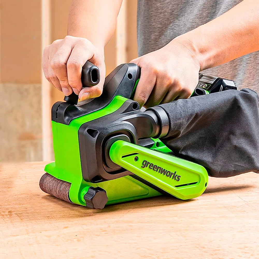 Ленточная шлифовальная машина бесщеточная аккумуляторная Greenworks Арт. 3100607, 24 V, без АКБ и ЗУ