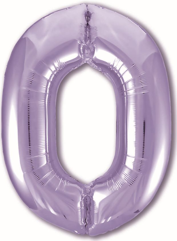 Agura Шар 40" / 102 см "Цифра 0" Сиреневый (БГ-60)