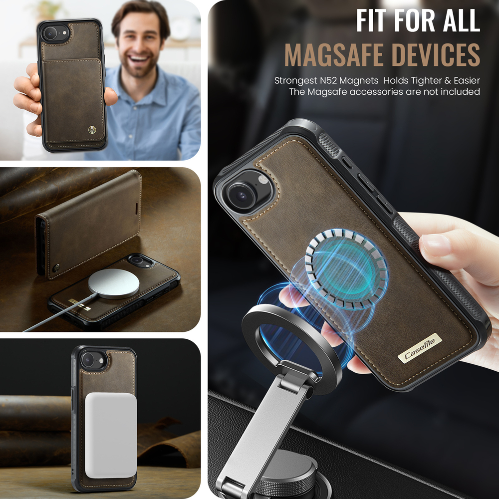 Чехол-кошелек CaseMe 2 in 1 MagSafe iPhone 16E