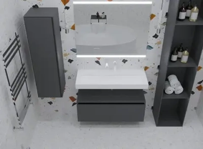 Ящик под столешницу 60 см АНТРАЦИТ матовый Armadi Art Vallessi UNO-S 897-060-A mat
