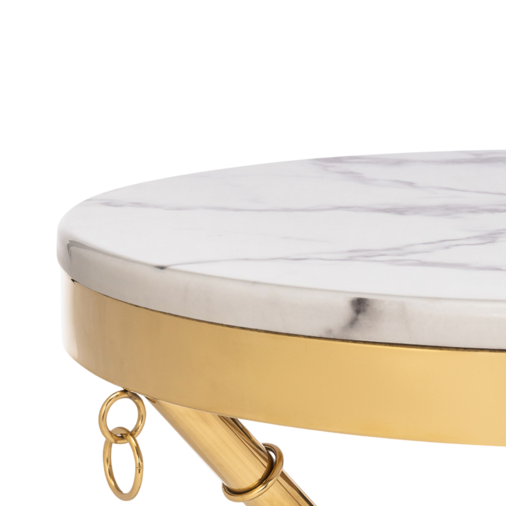 Журнальный стол Woodville Monika 50х55 marble, gold