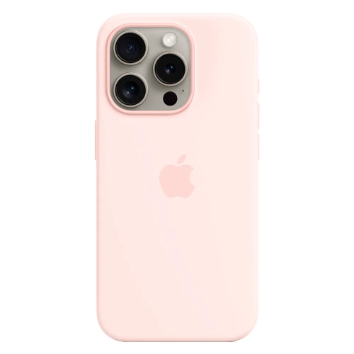 Силиконовый чехол с поддержкой MagSafe Apple Silicone Case для iPhone 15 Pro, Light Pink (Светло-розовый)