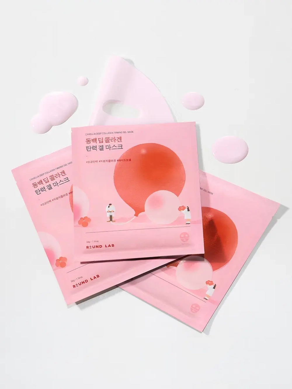 Round Lab Гидрогелевая маска с экстрактом камелии и коллагеном Camellia Deep Collagen Firming Gel Mask 34 гр