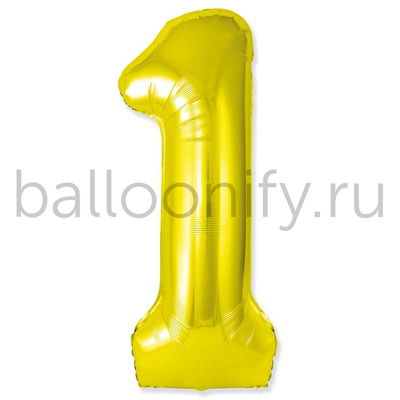 Шар ЦИФРА 1 SLIM Gold 40" 102 см