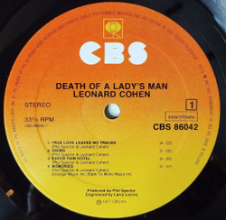 Винтажная виниловая пластинка LP Leonard Cohen Death Of A Ladies Man (Holland 1977)