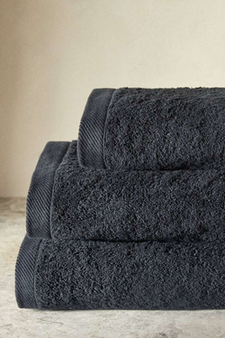 ZARA HOME ХЛОПКОВОЕ ПОЛОТЕНЦЕ, ТЕМНЫЙ АНТРАЦИТ