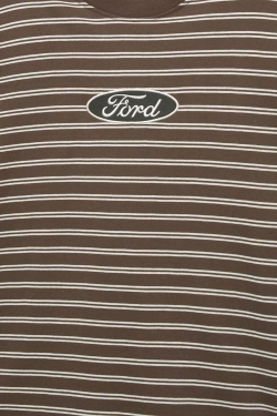 PULL&BEAR Футболка в полоску с длинным рукавом Ford, коричневый