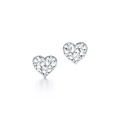 Серьги из серебра, Tiffany 🌿Olive Leaf Heart.