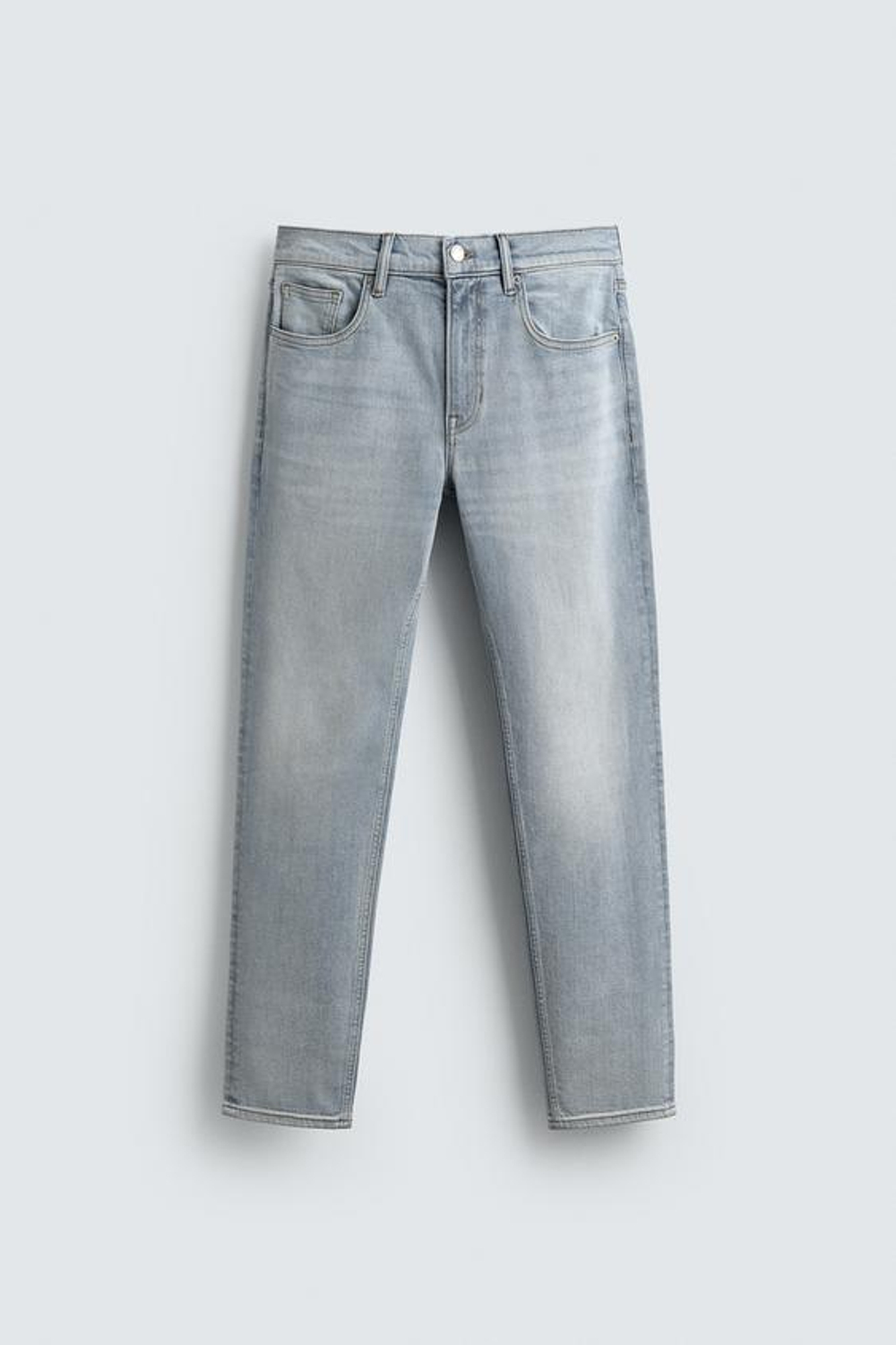 ZARA БАЗОВЫЕ ДЖИНСЫ SLIM FIT, НЕБЕСНО-ГОЛУБОЙ