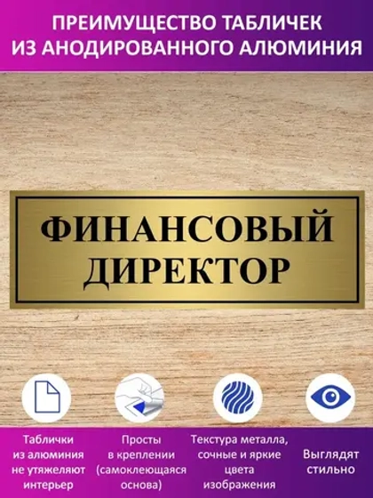 Табличка "Финансовый директор".