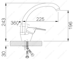 Ganzer Смеситель для кухни, высокий GZ08023-1