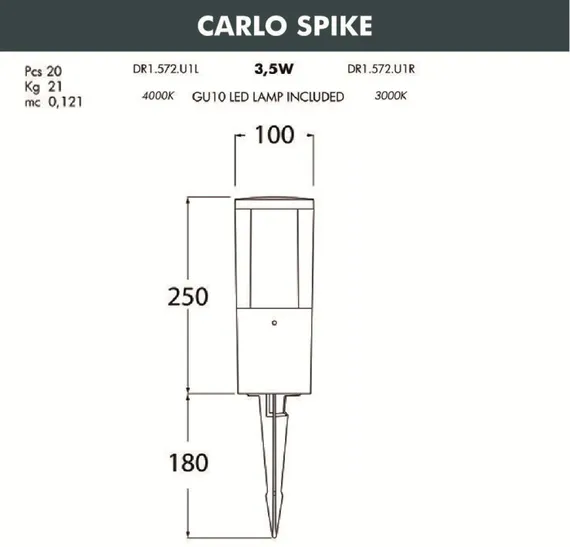 Грунтовый светильник Carlo DR1.572.000.WXU1L Fumagalli