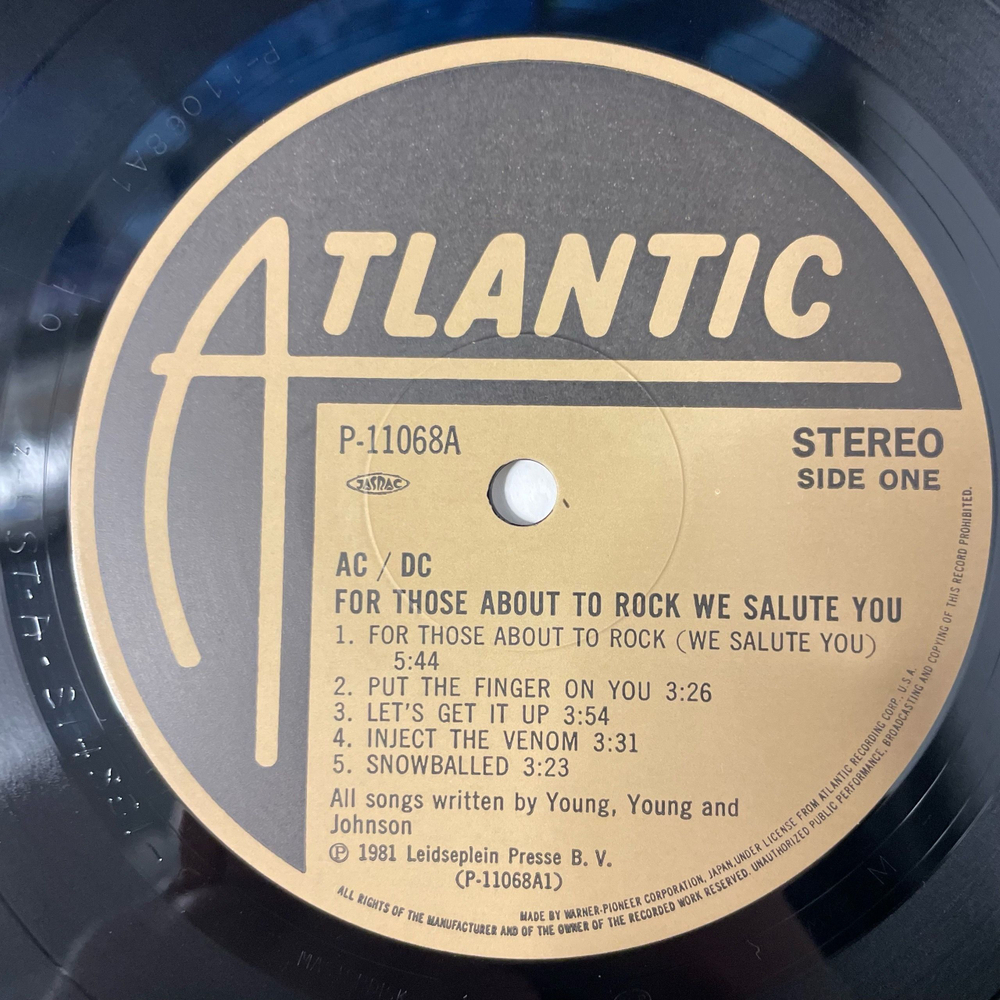 Винтажная виниловая пластинка LP AC DC, For Those About To Rock (We Salute You) (Япония 1981)