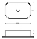 Раковина Azario накладная 605х425х140 цвет мрамор (AZ-78625)