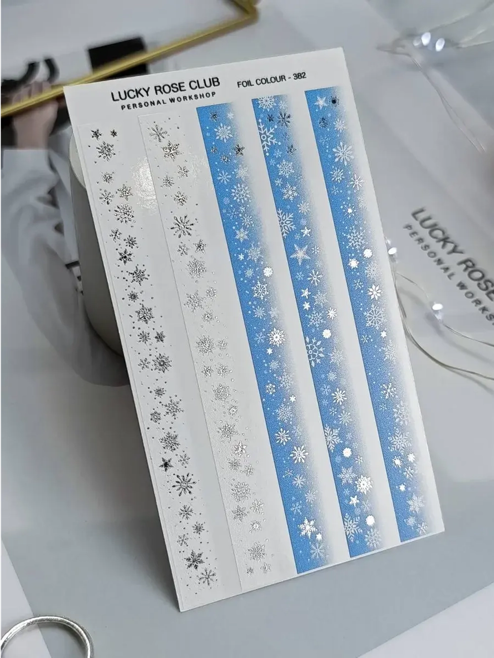 Lucky Rose Слайдеры наклейки для длинных ногтей 382