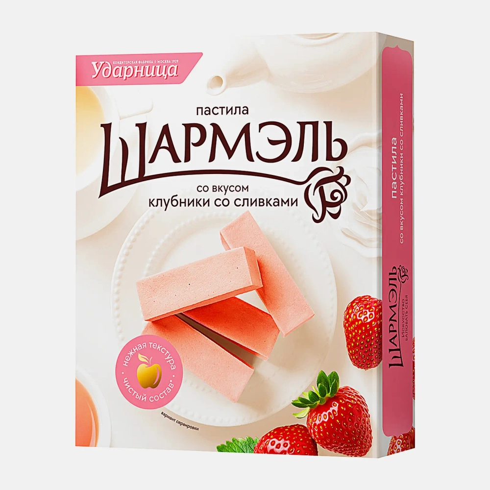 Пастила со вкусом клубники со сливками Шармэль 221г