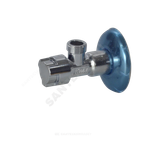 Кран латунь бытовой хром угловой G1/2" Ру10 НР маховик с отражателем Icma 90519AD07