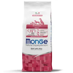 Сухой корм Monge Dog Speciality Line Monoprotein All Breeds Beef and Rice для взрослых собак всех пород, из говядины с рисом
