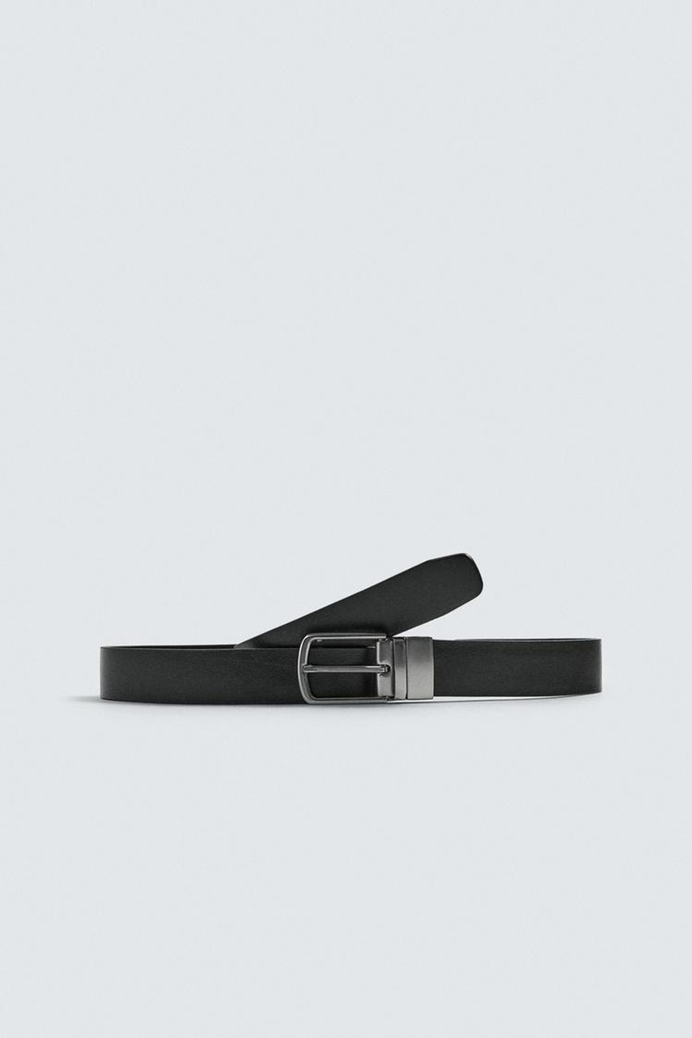 ZARA ДВУСТОРОННИЙ КОЖАНЫЙ РЕМЕНЬ, ЧЕРНЫЙ
