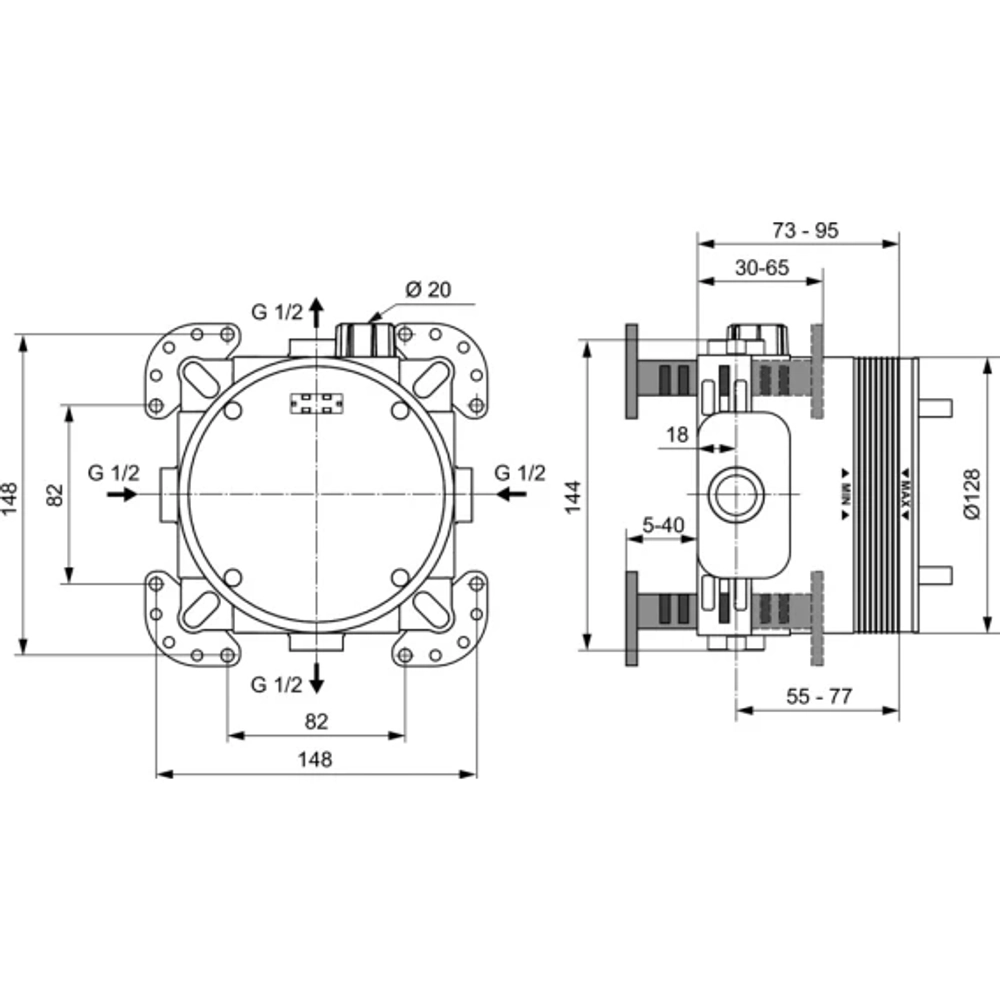Встраиваемый универсальный комплект EASY-BOX IDEAL STANDARD