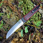Складной нож Whisper сталь D2 StoneWash Red, на подшипнике, Kizlyar Supreme, 4610094290537