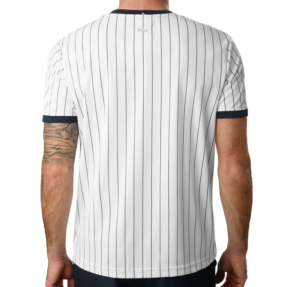 Мужское теннисное поло Fila Stripes T-Shirt Men - White, Dark Blue