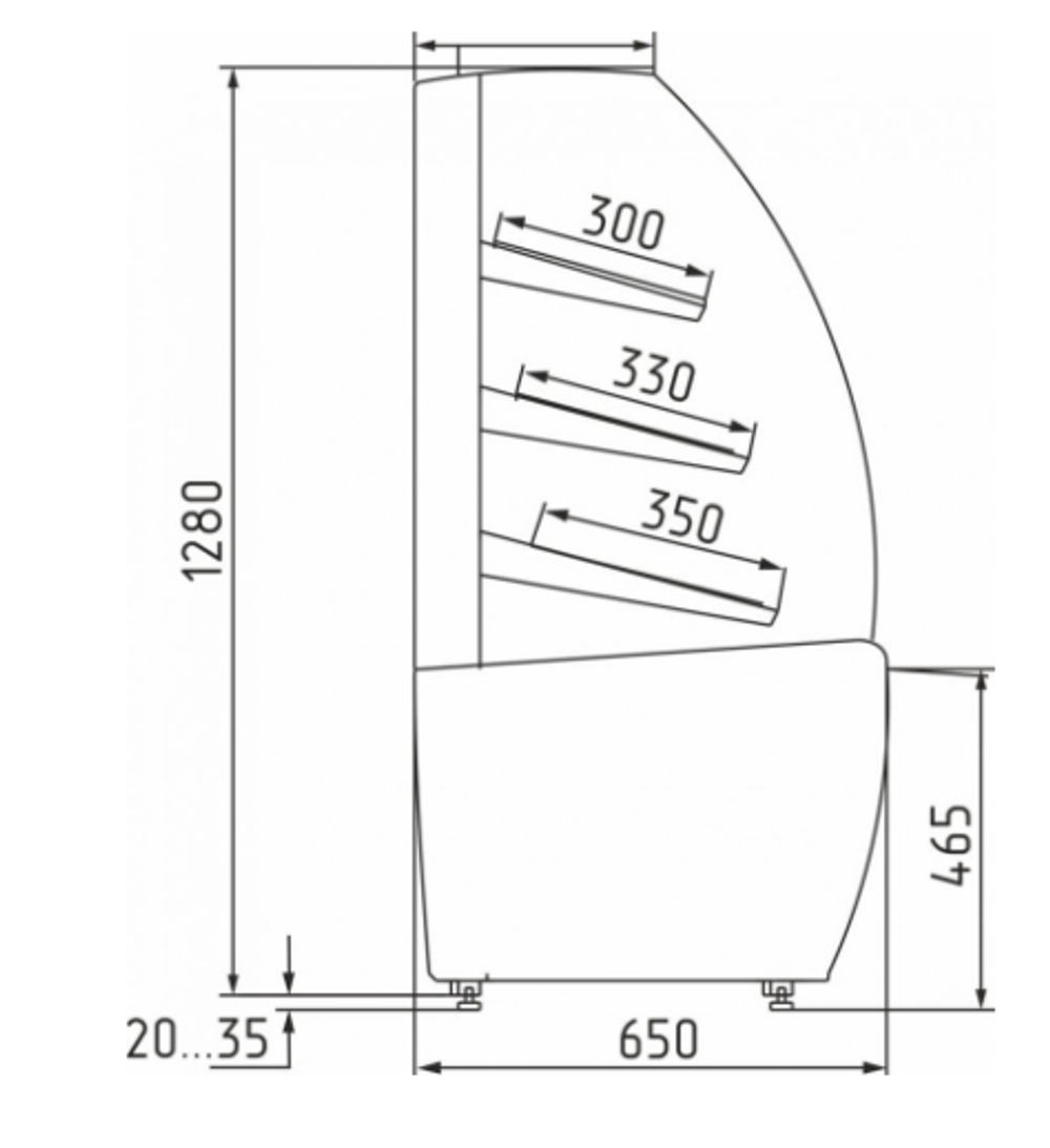 Хлебная витрина CARBOMA FLANDRIA LIGHT K70 N 0,9-2 открытая