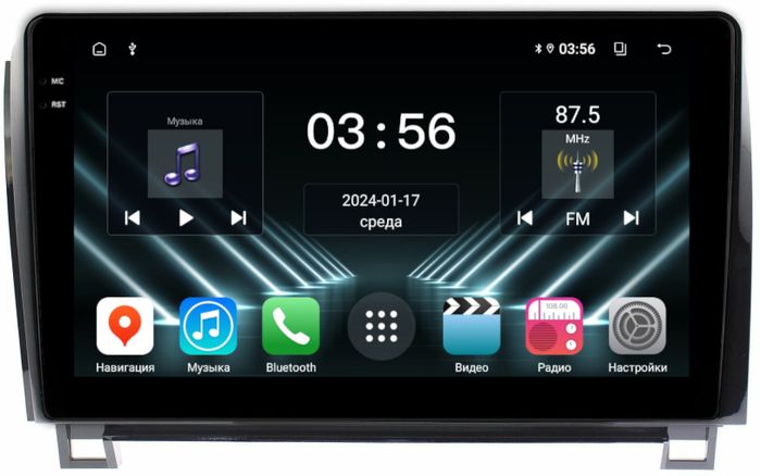Магнитола для Toyota Tundra XK50 2007-2013, Sequoia XK60 2007-2022 - FarCar S280 монитор 10.36" IPS на Android 13, CarPlay