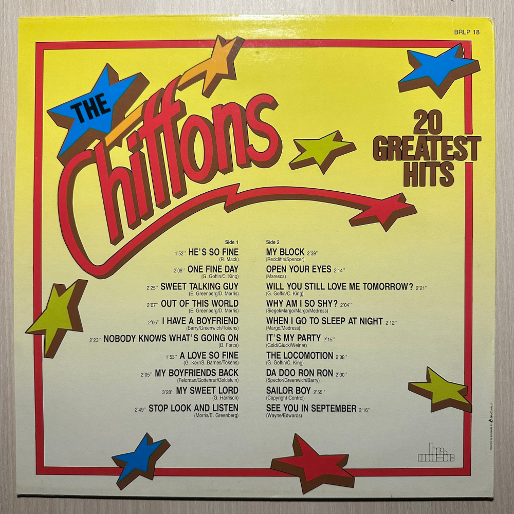 The Chiffons - 20 Greatest Hits (Бельгия 1991г.)
