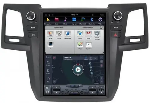 Магнитола для Toyota HiLux 2011-2015 - Kuberg ZF-1257-GE вертикальный экран в стиле "Тесла" на Android 13, Быстрая, CarPlay, 4G SIM-слот