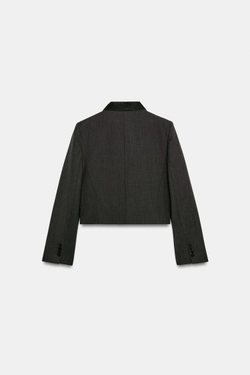 ZARA УКОРОЧЕННЫЙ БЛЕЙЗЕР — ZW COLLECTION, КОРИЧНЕВЫЙ