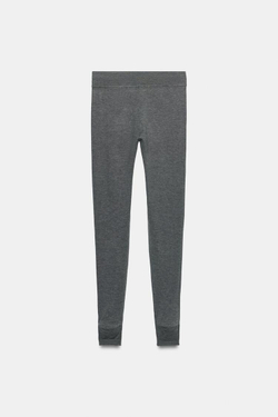 ZARA ТРИКОТАЖНЫЕ ЛЕГИНСЫ, СЕРЫЙ МЕЛАНЖ