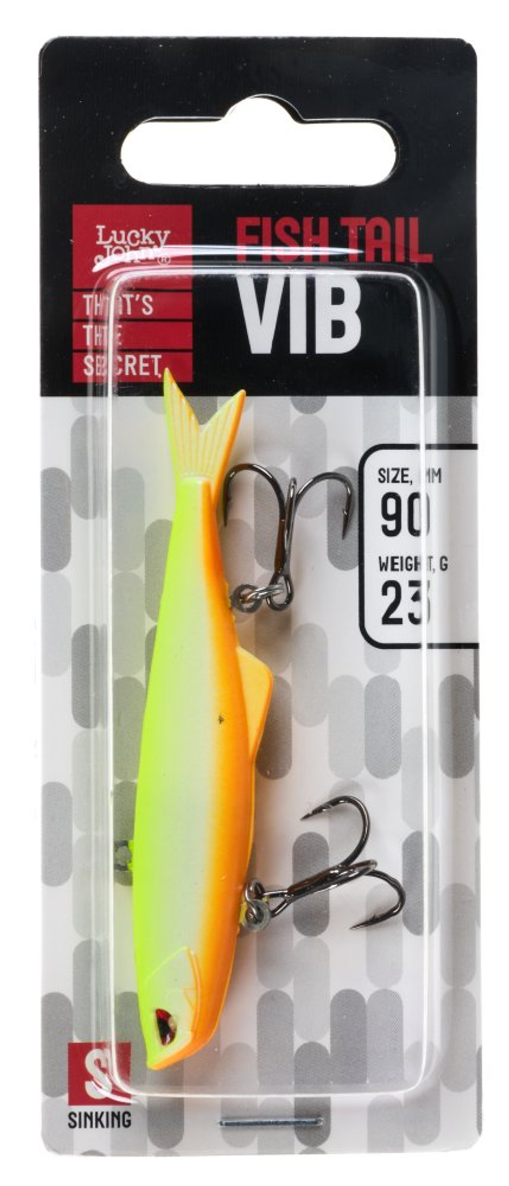 Воблер вертикальный Lucky John Fishtail VIB S 90, цвет 003