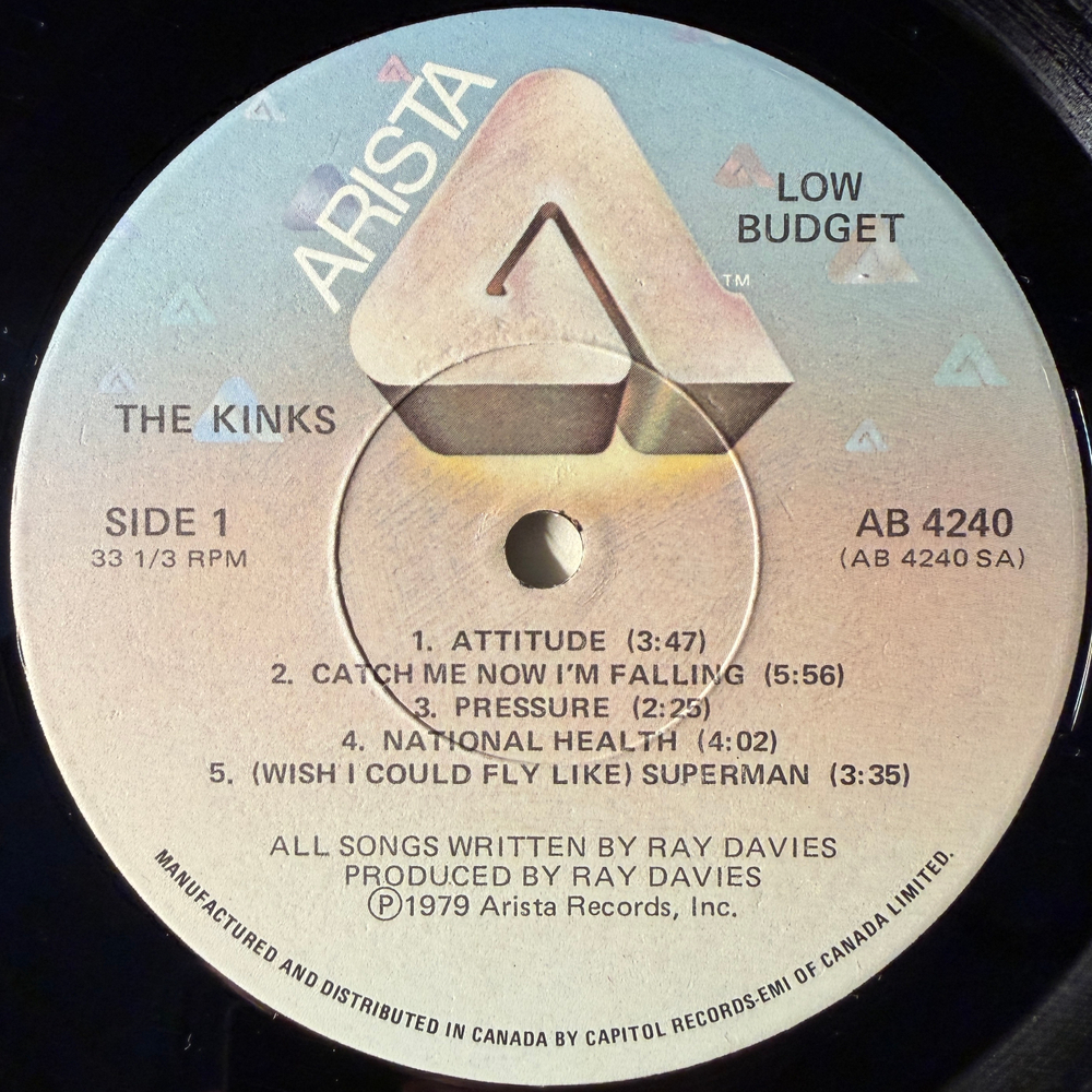 The Kinks ‎– Low Budget (Канада 1979г.)