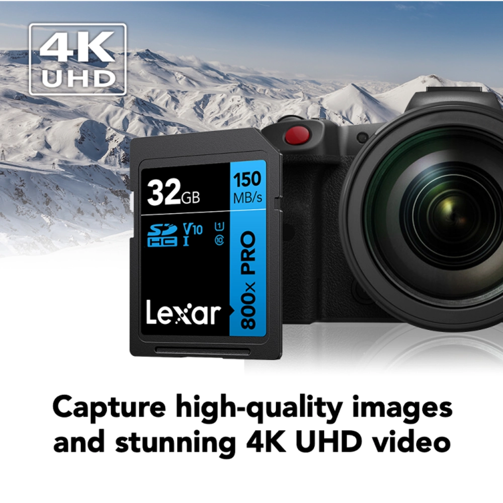Карта памяти Lexar High-Performance 800x Blue PRO SDHC 32GB UHS-I U1 V10, R/W 150/45 МБ/с