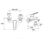 Смеситель для ванны с душем одноручный Венга Santek WH5A10003C001