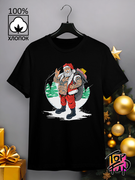 Футболка Rock n roll Santa Claus