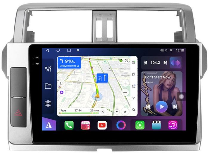 Магнитола для Toyota Land Cruiser Prado 150 2014-2017 (рамка тип 2) - FarCar S500-TS20 монитор 10.36" 2K QLED на Android 14, Быстрейшая, CarPlay, 4G SIM-слот