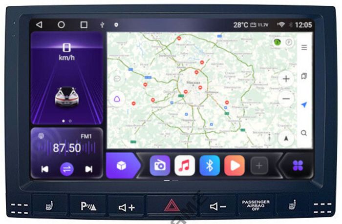 Магнитола для Volkswagen Touareg 2002-2010 - Kuberg SF-9306 QLed+2K, Android 12, Быстрая, CarPlay, 4G SIM-слот