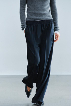ZARA ШИРОКИЕ БРЮКИ ИЗ ШЕРСТИ — ZW COLLECTION, МОРСКОЙ СИНИЙ