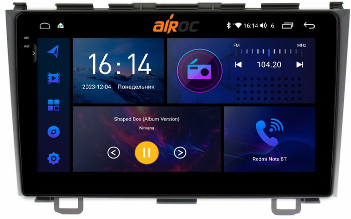 Магнитола для Honda CR-V 2006-2012 - AIROC 2K RI-1903 Android 12, Быстрая, QLed+2K, CarPlay, SIM-слот