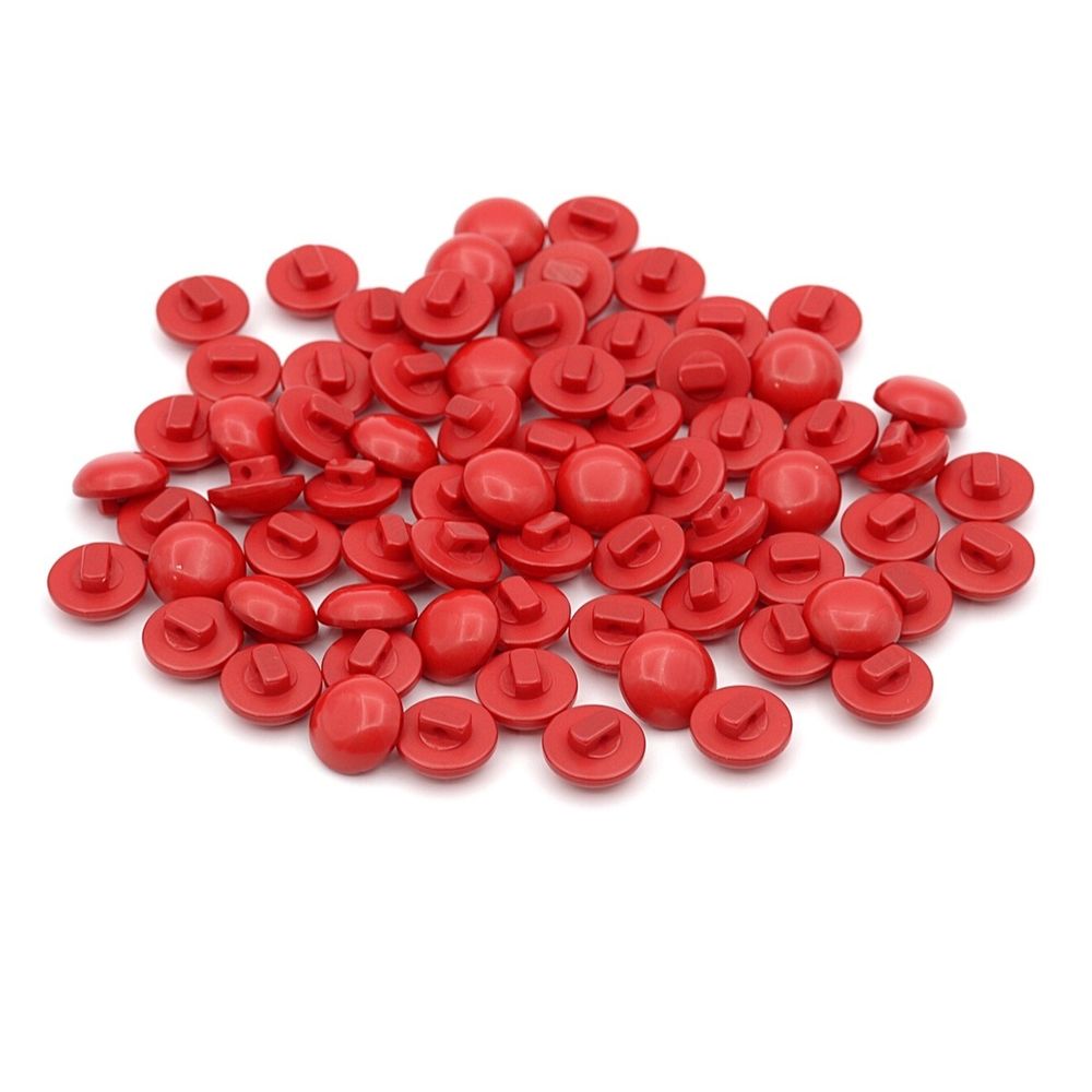 Пуговицы на ножке 18L=11 мм, пластик (red (красный)), 72 шт, PS20