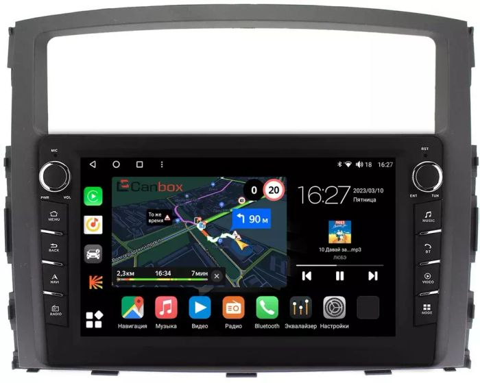 Магнитола для Mitsubishi Pajero 4 2006-2022 - Canbox 9069/9070 Android 10, Быстрая, CarPlay, 4G SIM-слот