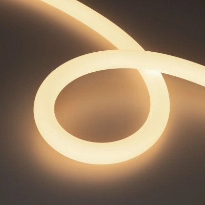 Лента герметичная MOONLIGHT-SIDE-A336-D25mm 24V Warm3000 360deg (14.4 W/m, IP65, 2835, 5m, wire x2) (Arlight, Вывод боковой, 3 года)