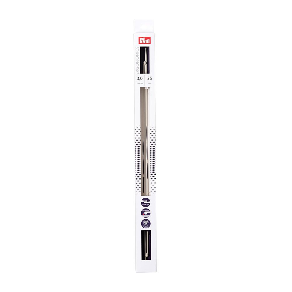 Спицы прямые ⌀3.0 мм, 35 см, 2 шт, Prym Ergonomics 190352